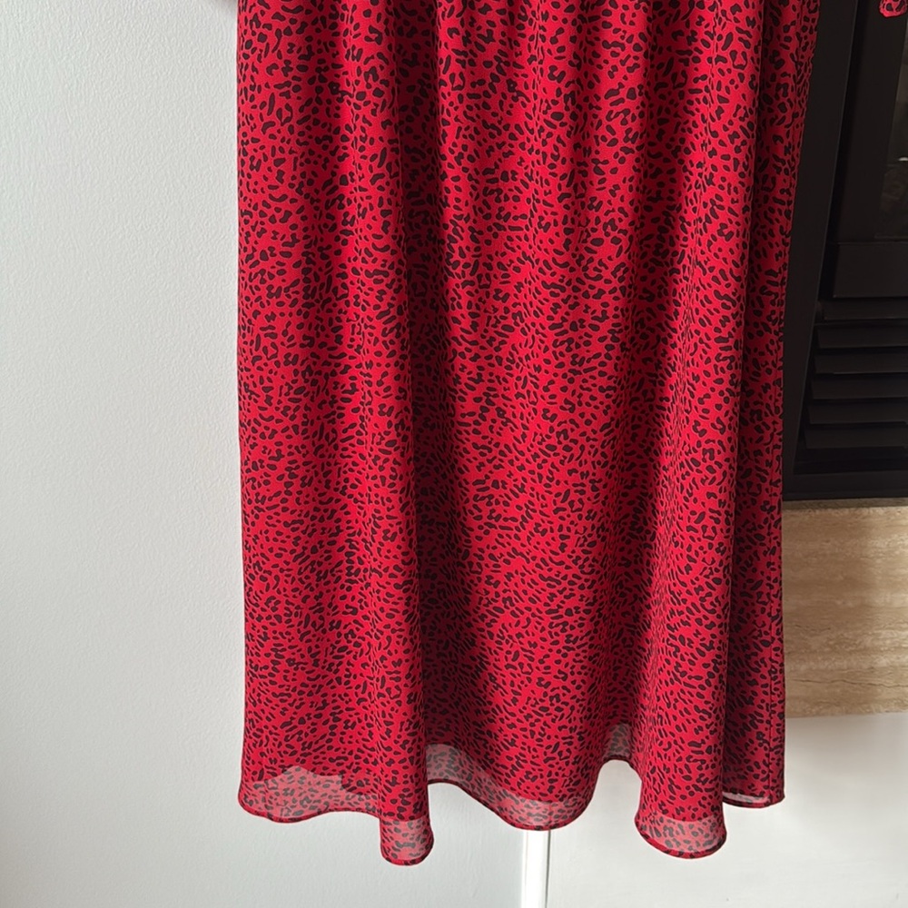 Talbots Red and Black Long Sleeve Dress NWOT - Picture 4 of 6